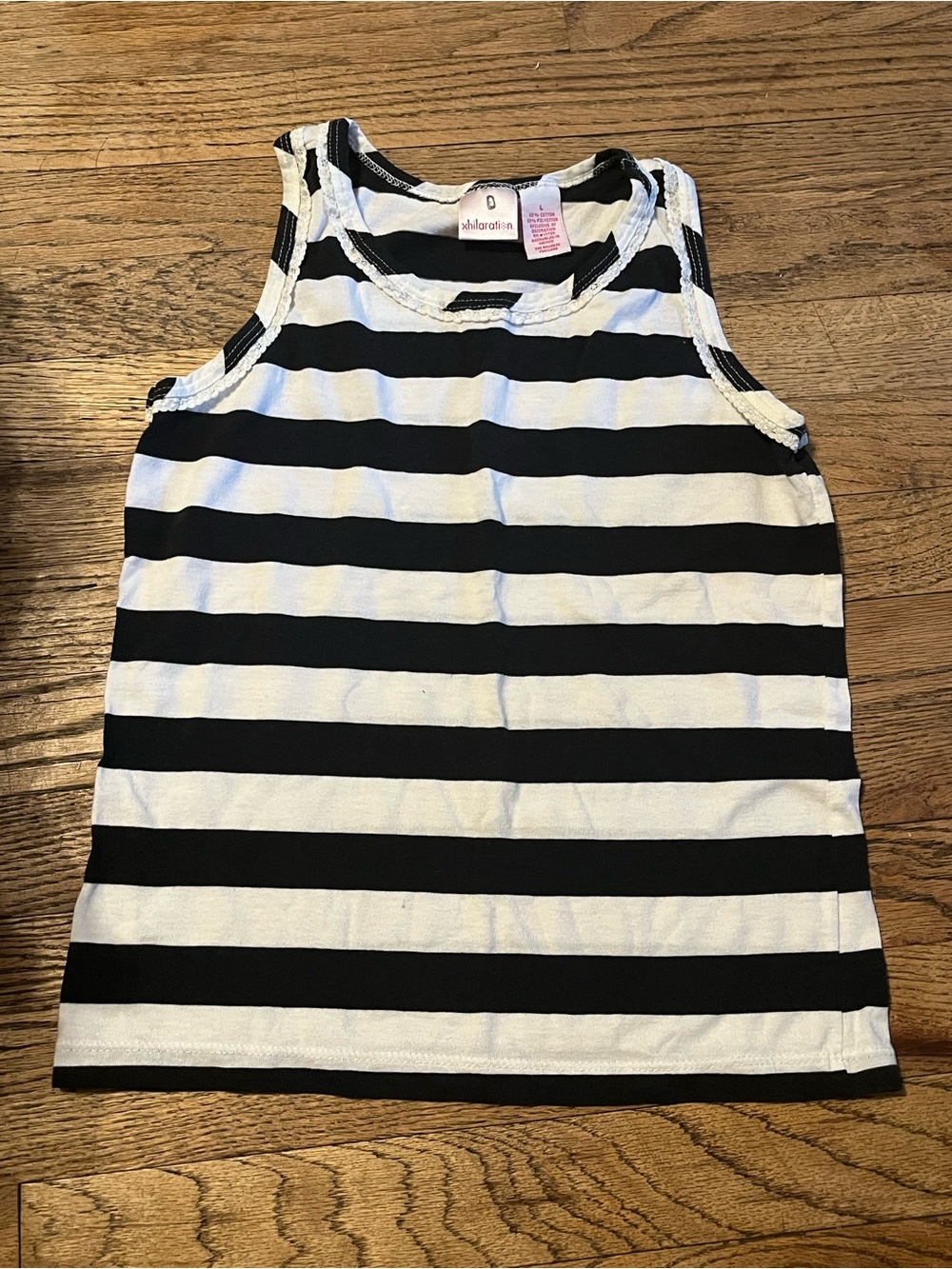 Xhilaration Black and White Striped Tank - Girls